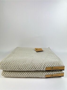 Ecoexistence Bamboo Bath Towels Tan Waffle Zero Twist Soft Cotton 2 Pc NEW